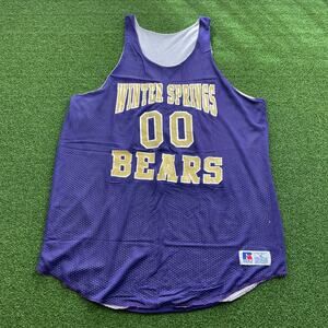 Vintage Russell Athletic Winter Springs Bears Reversible Basketball Jersey Sz XL